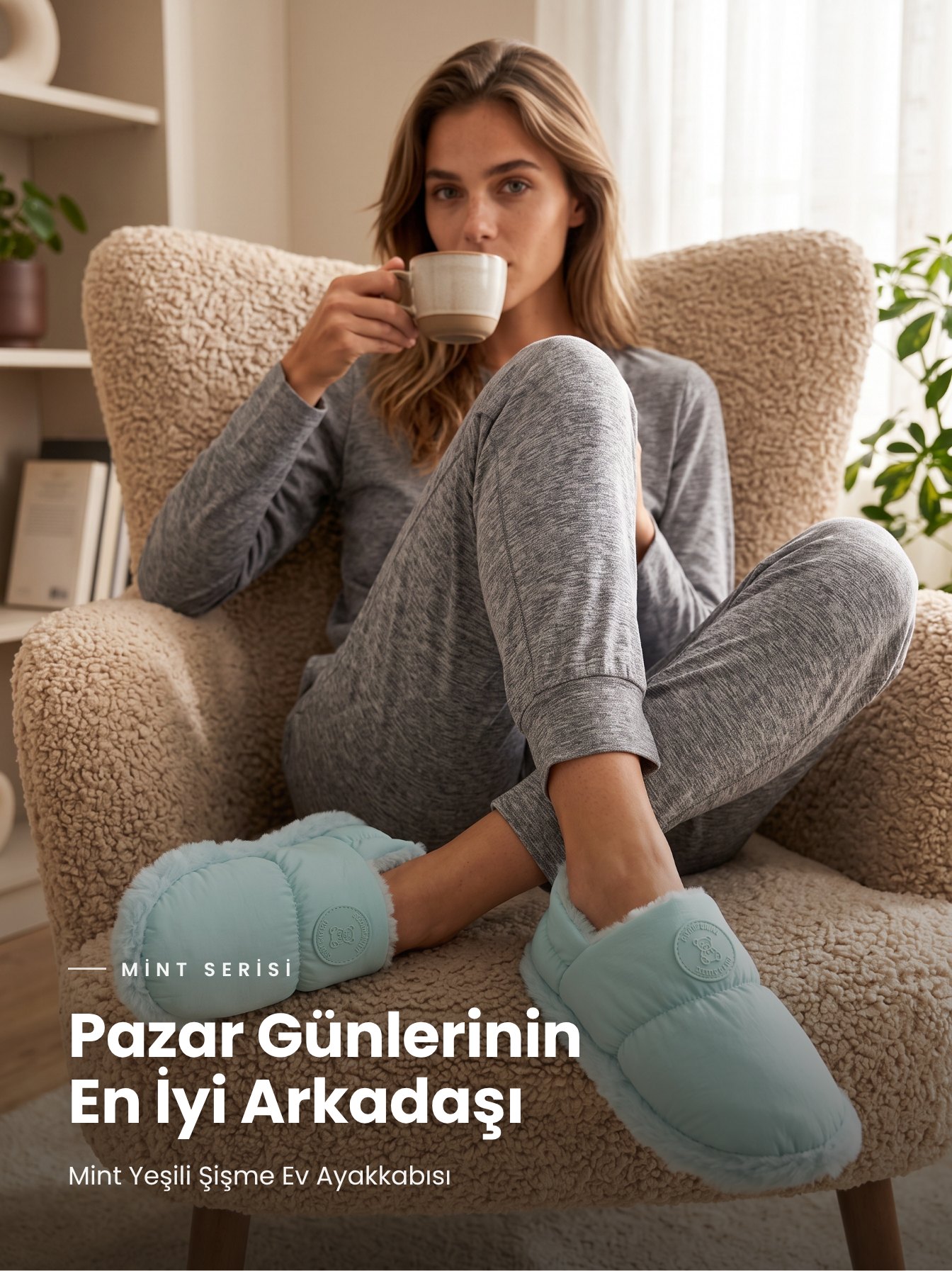 Mint serisi şişme ev ayakkabısı