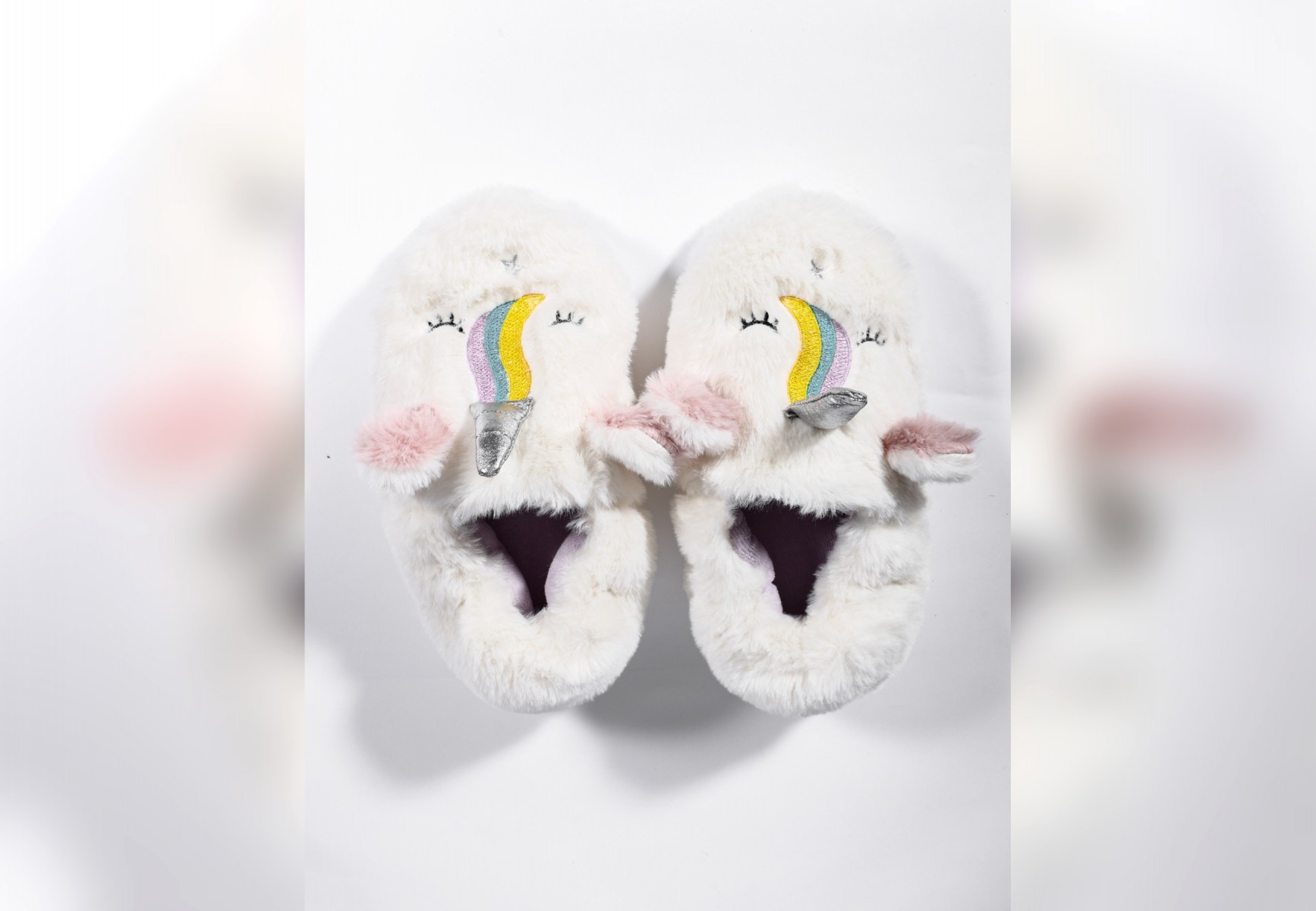 PELUCHE ÇOCUK BEYAZ UNICORN  EV AYAKKABISI ANA