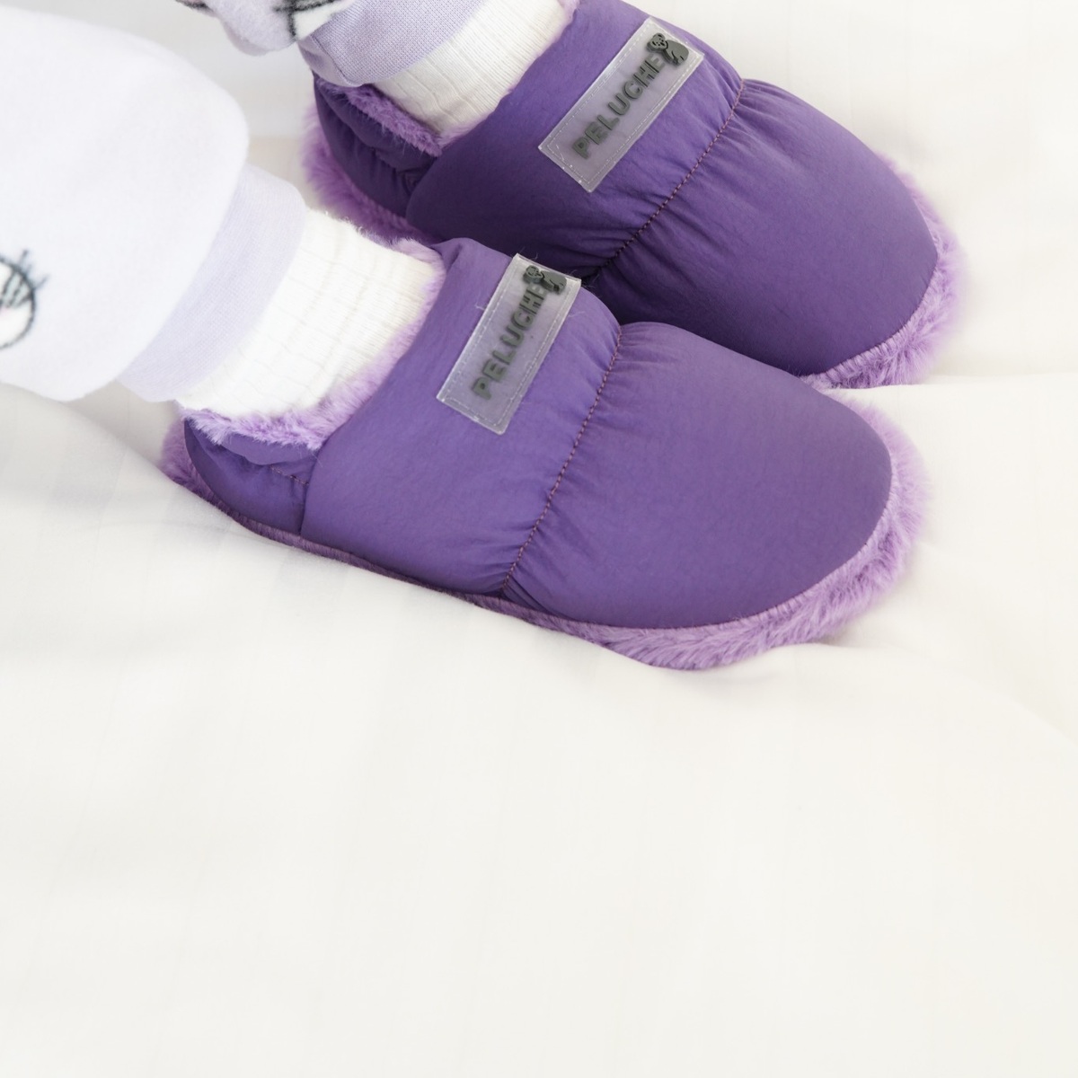 PELUCHE ÇOCUK MOR EV AYAKKABISI