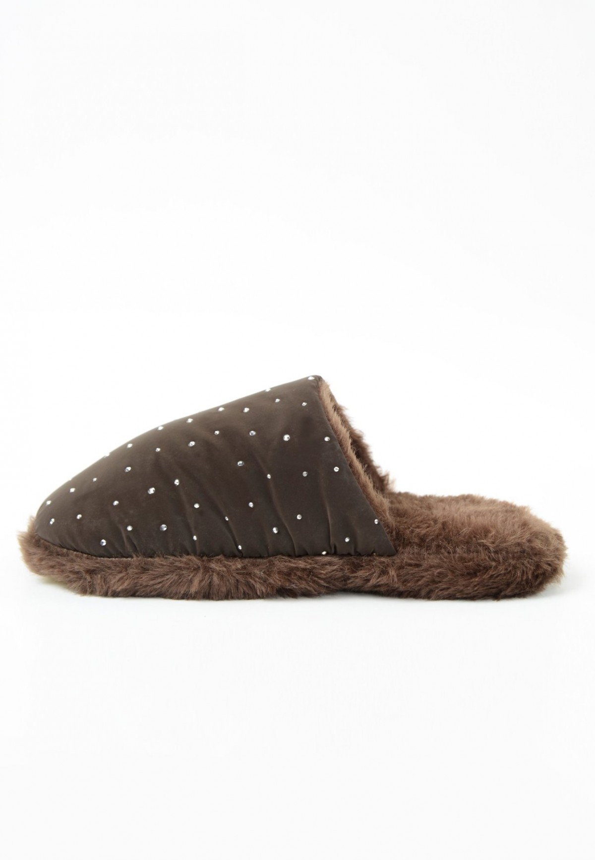 PELUCHE KADIN KAHVERENGİ TAŞLI EV TERLİĞİ