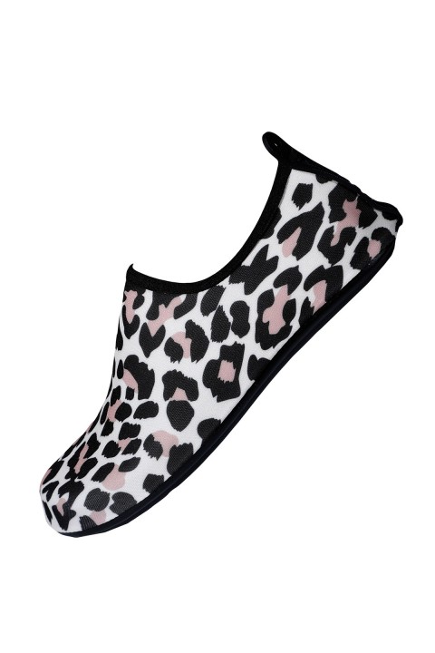Peluche Leopard Desenli Kaymaz Taban Kadın Deniz Ayakkabısı