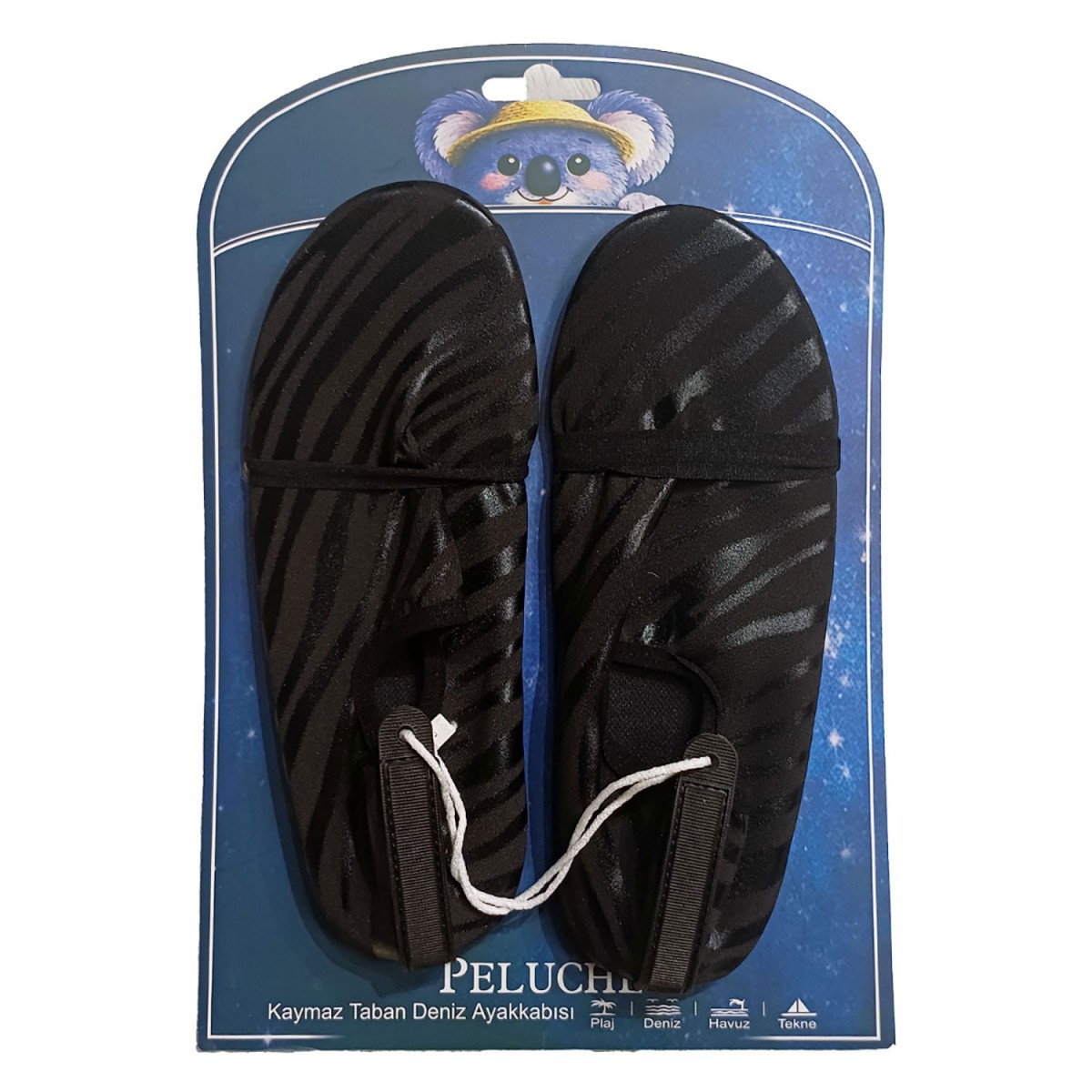 Peluche Siyah Zebra Kaymaz Taban Kadın Deniz Ayakkabısı Peluche Siyah Zebra Kaymaz Taban Kadın Deniz Ayakkabısı