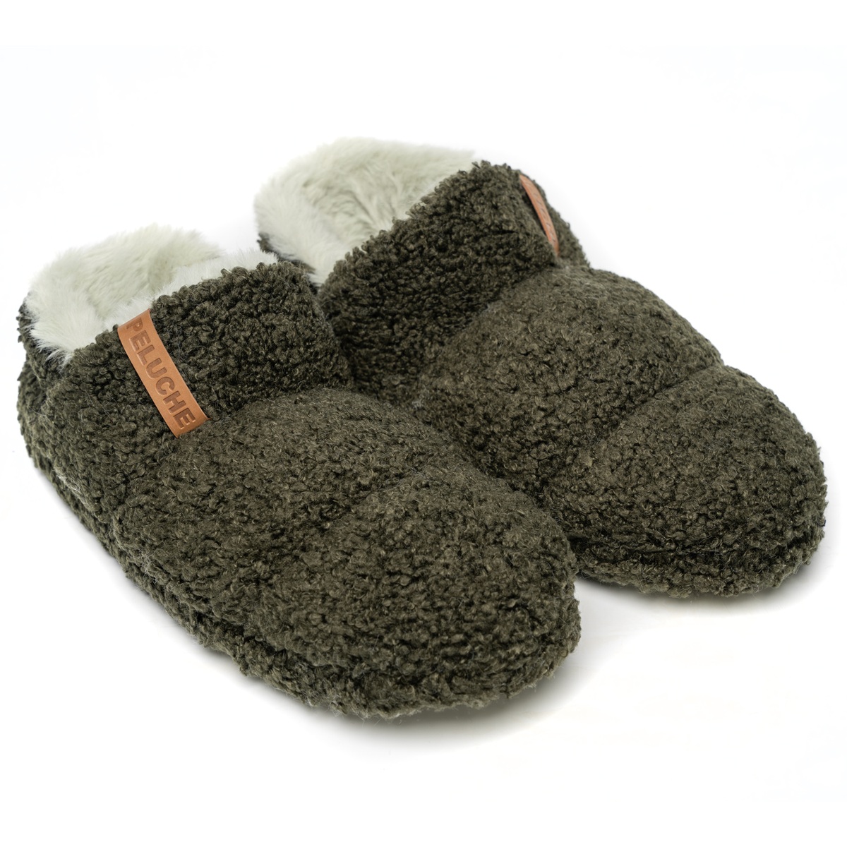 PELUCHE TEDDY HAKİ KADIN EV AYAKKABISI