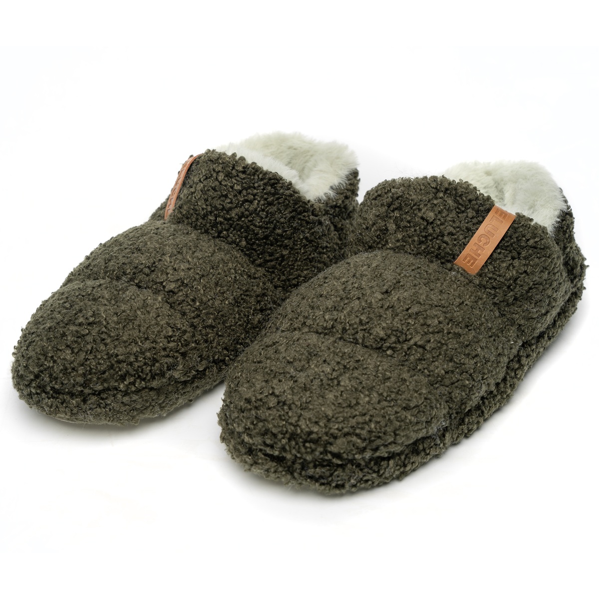 PELUCHE TEDDY HAKİ KADIN EV AYAKKABISI
