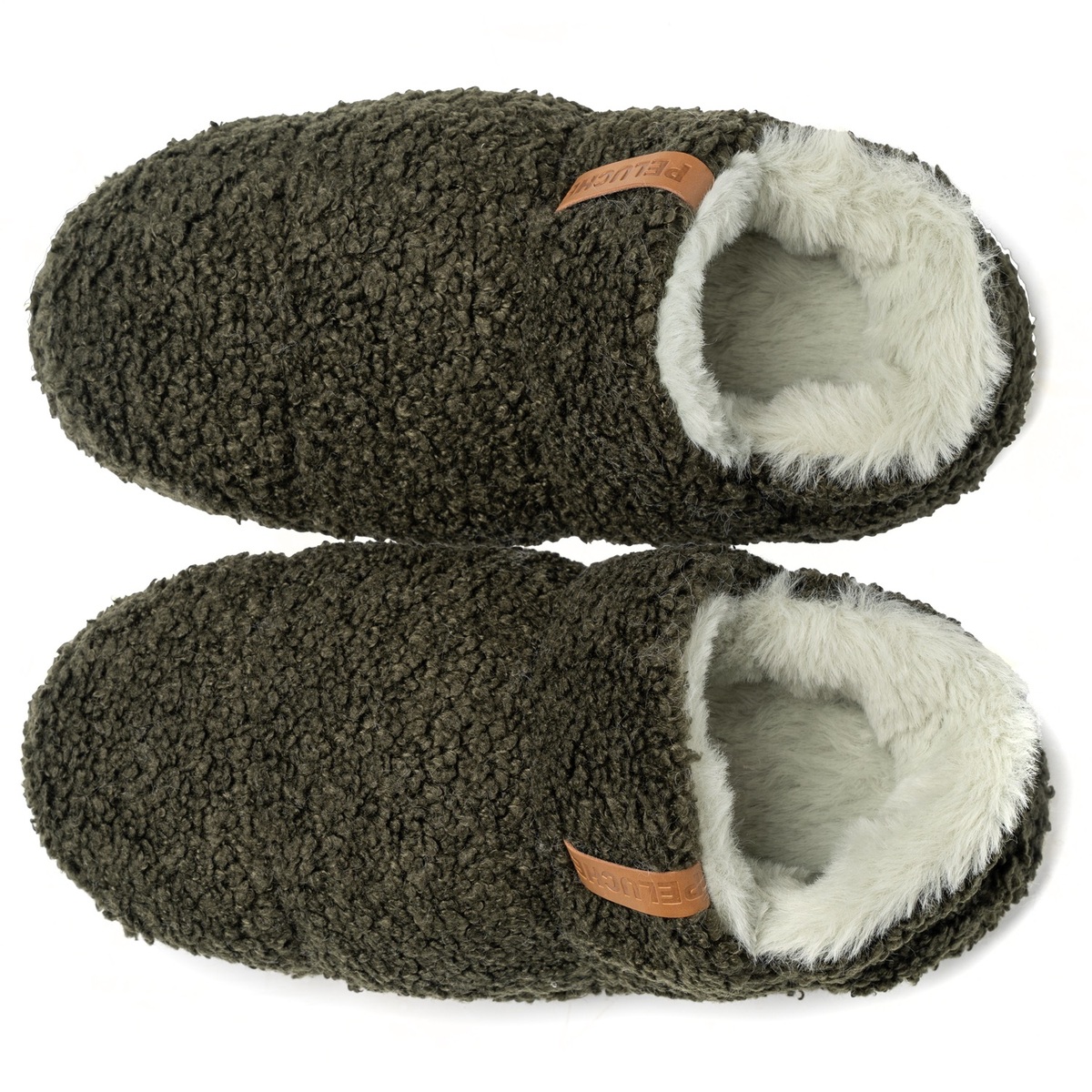 PELUCHE TEDDY HAKİ KADIN EV AYAKKABISI
