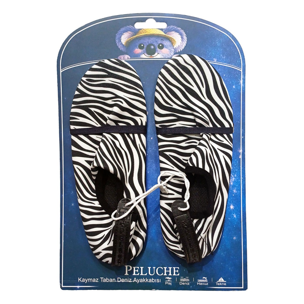 Peluche Zebra Kaymaz Taban Kadın Deniz Ayakkabısı