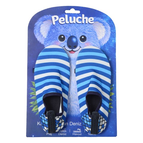 Peluche 25c-a-2 Mavi Çizgili Kaymaz Taban Çocuk Deniz Ayakkabısı
