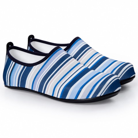 Peluche 26e-as-1 Çizgili Lacivert Mavi Beyaz Kaymaz Taban Erkek Deniz Ayakkabısı