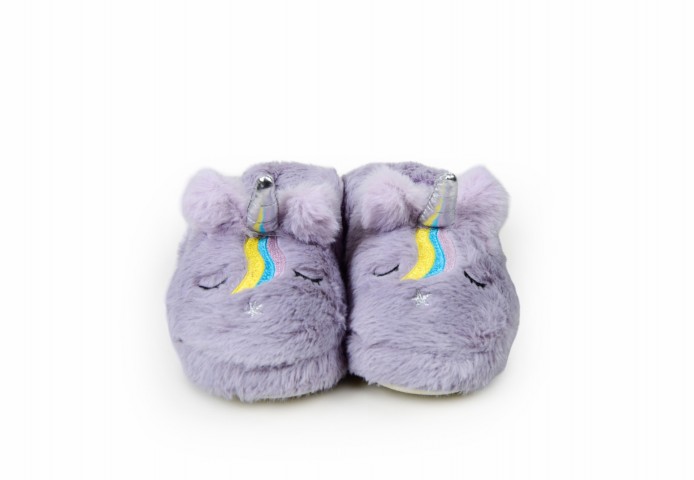 PELUCHE ÇOCUK LİLA UNICORN EV AYAKKABISI
