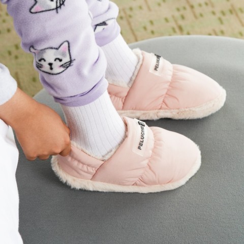 PELUCHE ÇOCUK PEMBE EV AYAKKABISI
