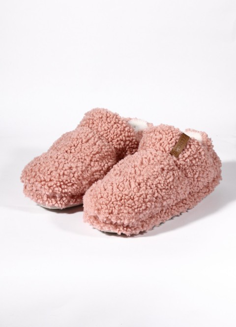 PELUCHE KADIN PEMBE TEDDY EV AYAKKABISI
