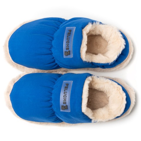 PELUCHE KADIN SAKS MAVİ EV AYAKKABISI