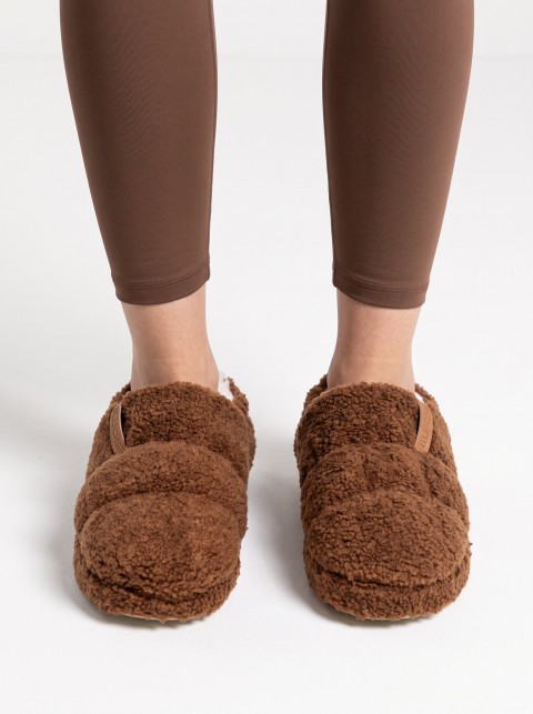PELUCHE KAHVE TEDDY KADIN  EV AYAKKABISI