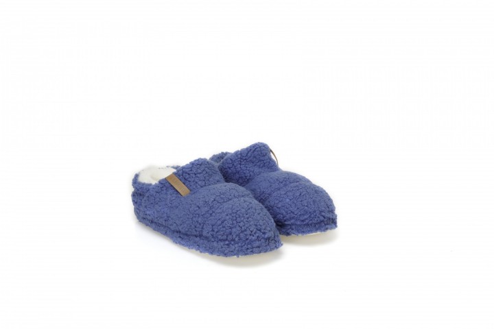 PELUCHE MAVİ TEDDY KADIN  EV AYAKKABISI