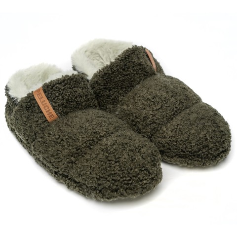 PELUCHE TEDDY HAKİ KADIN EV AYAKKABISI