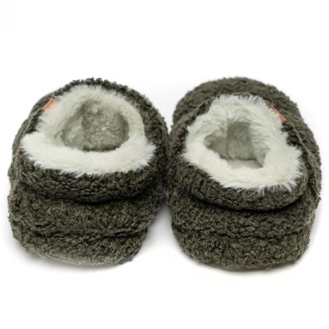 PELUCHE TEDDY HAKİ KADIN EV AYAKKABISI