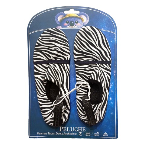 Peluche Zebra Kaymaz Taban Kadın Deniz Ayakkabısı